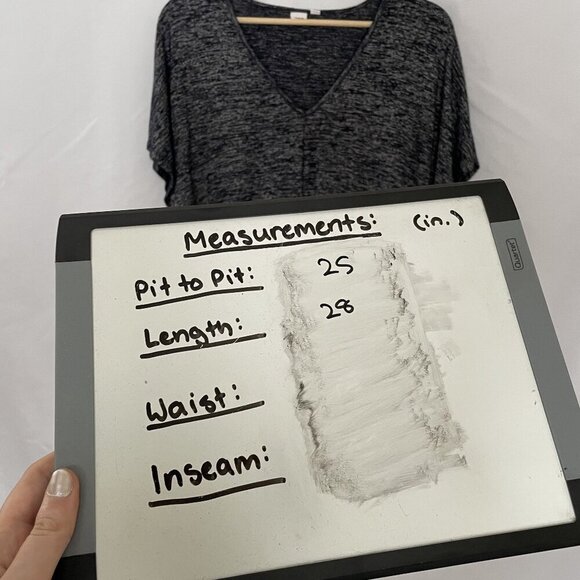 Gap Womens Heathered V-Neck Short Sleeve Top Medium summery navy blue casual - Picture 7 of 8